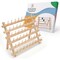JumblCrafts Wooden Thread Rack Holder. 60-Spool Thread Organizer Rack W/ Hooks & Flip-Out Legs, 16.1”x1.9”x13.2”